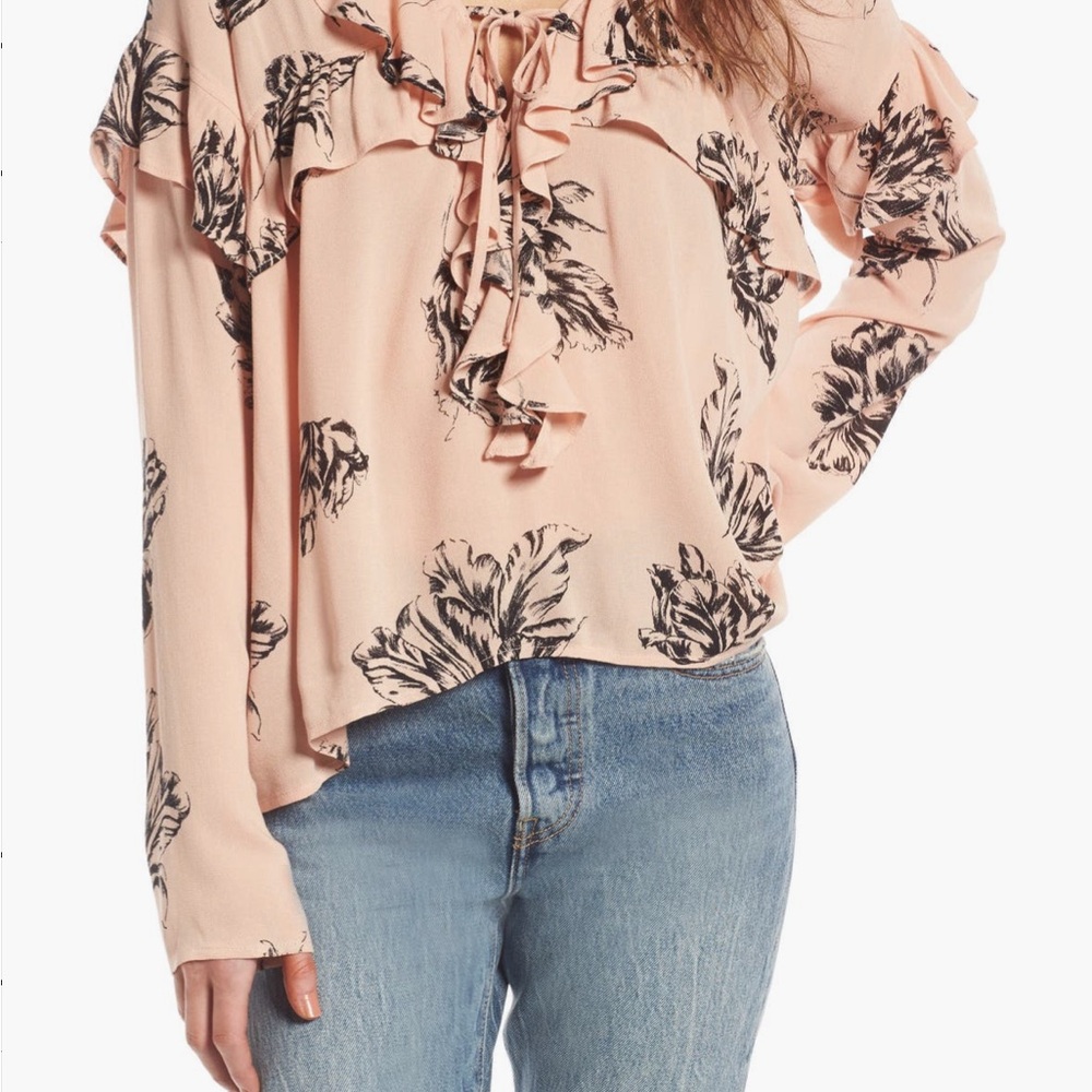 BP Floral Ruffle Top